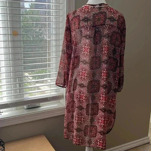 [XL] Anthropologie- Fig and Flower Semi  Sheered 3/4 Sleeve Tunic Blouse - Picture 6 of 10